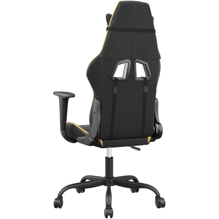 Ігрове крісло Tidyard з функцією масажу, офісне крісло, ігрове крісло, геймерське крісло, чорно-золота штучна шкіра