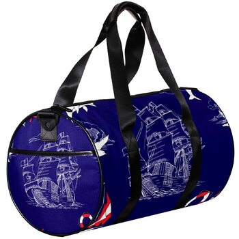 Сумка-мішок для подорожей, спорту та йоги з морським малюнком (човен, вітрильник), компактна спортивна сумка для фітнесу, ручна поклажа
