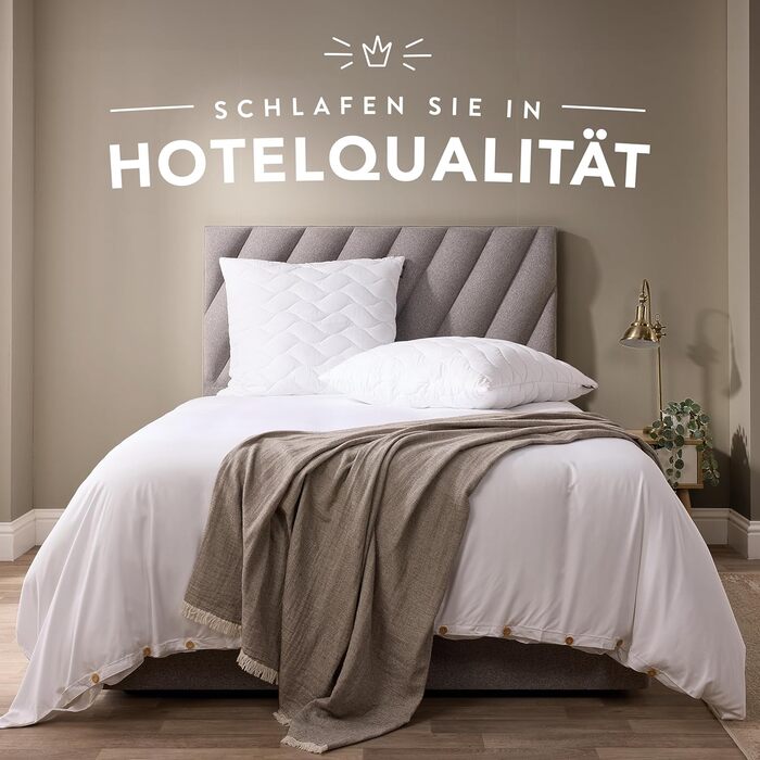 Подушка John Cotton 80x80 см Комплект із 2 розкішних стьобаних подушок для готелів від болю в шиї, регульована подушка із застібкою-блискавкою наповнювач 900 г, подушка для сну для алергіків, Oeko-TEX (80 x 80) 80x80 см 2