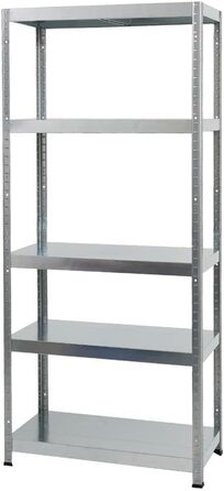 Металевий стелаж PROREGAL Steel Eagle 180x80x40 см, вантажопідйомність полиці 130 кг, оцинкований, надміцний стелаж, кухонний стелаж, стелаж для підвалу, стелаж без болтів, гаражний стелаж, стелаж для зберігання 180x80x40 см, оцинкований