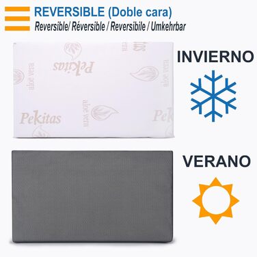 Міні-матрац PEKITAS для дитячих ліжок, 45 x 90 см, товщина 10 см, дихаючий, гібридний, двосторонній, двосторонній чохол, знімний, можна прати, жорсткий, захист від задухи, дитяче ліжечко