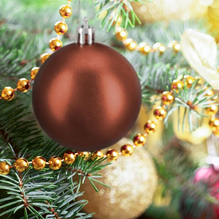 Різдвяні кульки набір із 100 шт коричневі Relaxdays