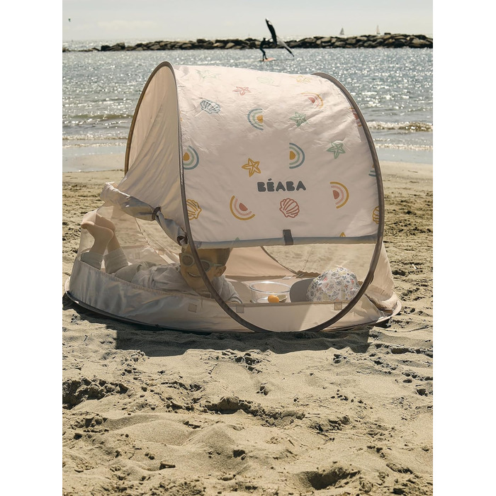 Пляжний намет BABA, дитячий пляжний намет із захистом від ультрафіолету, максимальний захист від сонця UPF50, УФ-фільтр, вентиляція 360, москітна сітка, місткий сонцезахисний намет, сумка для перенесення, Breezy