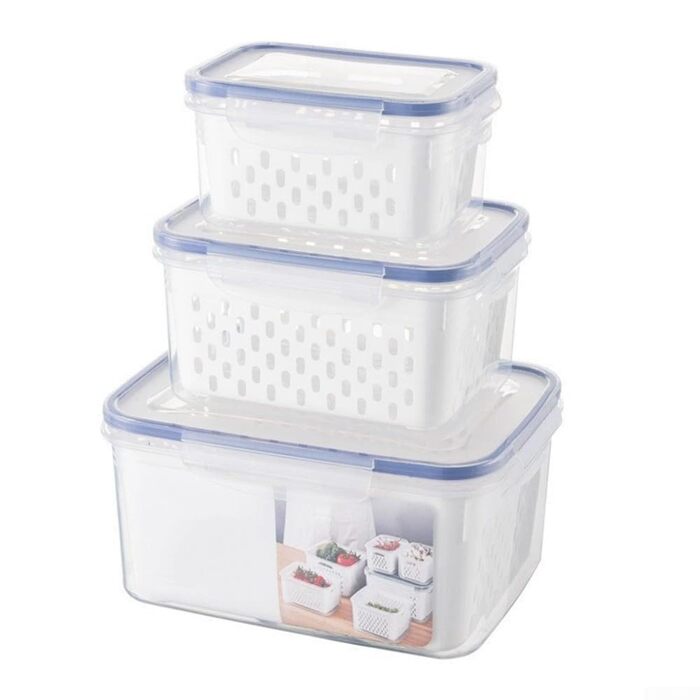 Герметичний контейнер для зберігання продуктів з вбудованим друшляком, SML ідеальний вибір для кухні