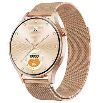 Розумний годинник для чоловіків та жінок, круглий дизайн з функцією телефону - 1,32-дюймовий AMOLED-дисплей, фітнес-годинник з більш ніж 110 спортивними режимами та водонепроникністю 3 атм, сумісний з iOS/Android, крокомір з пульсометром, монітор сну - ро