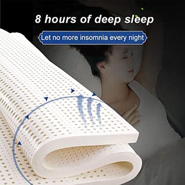 Латексний матрац 100 латексний середньої/м&39якості, 7 зон, ортопедичний матрац, знімний чохол, матрац з натурального латексу, 7,5 см, 3 дюйми, 120x180 см (47x71 дюйм)