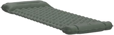 Килимок для сну HAUSPROFI, надлегкий надувний матрац для кемпінгу з ножним насосом та подушкою, надувний матрац, компактний та легкий, килимок для кемпінгу для походів, пляжу, використання на свіжому повітрі, армійський зелений