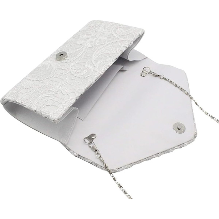 Клатч з мереживною накладкою, жіночий клатч, квітковий візерунок, мереживо, елегантна сумочка для вечірок та весіль 01 Білий