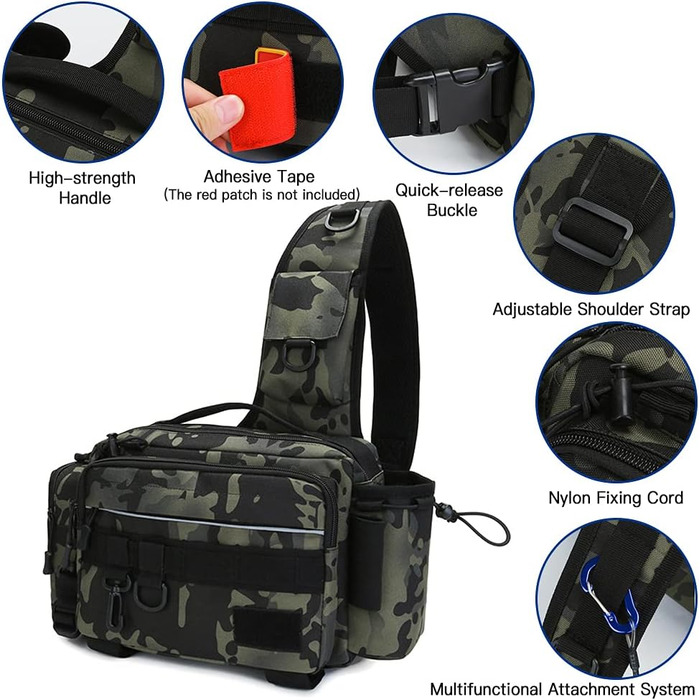 Сумка для риболовлі Lixada Багатофункціональна водонепроникна сумка для рибальської ремні Відкрита сумка на пояс Сумка для котушки Сумка для зберігання приманок Сумка на плече Сумка-органайзер