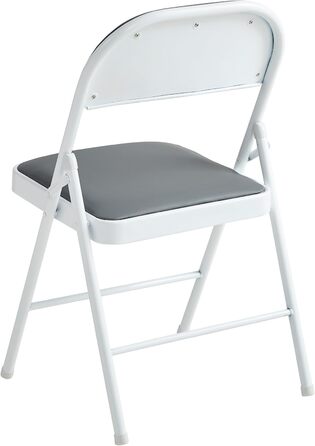 Розкладне крісло mcc direct, розкладне крісло зі штучної шкіри з металевим каркасом та м&39яким сидінням, легко складається та зберігається для дому, офісу, їдальні та приймальні, комплект з 2 шт. (сірий)