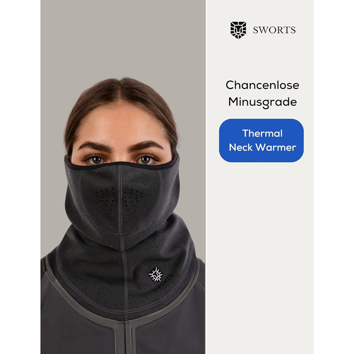 Термошайба Напівбалаклава з повітропроникними порами для зимових видів спорту (маска для бігу унісекс)