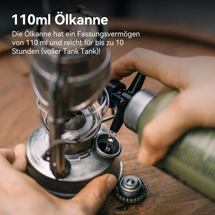 Ретро-ліхтар Thousand Winds Storm, гасова лампа для вулиці (версія Storm), гасовий ліхтар Memory для використання на свіжому повітрі, кемпінгу, походів, патіо, пікніка - вітрозахисний, з ручкою для перенесення, ретро-срібло TW6011 ретро-срібло