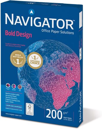 Багатоцільовий папір Navigator Bold Design, А4, 200 г, 1050 аркушів 7 пакетів