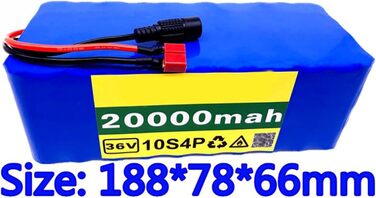 Акумулятор для електровелосипеда, із зарядним пристроєм 20 Ah 10S4P 36 V акумулятор E-велосипед E-велосипед Електричний велосипед Li-Ion XT60 Plug