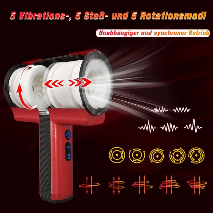 Електричний чоловічий мастурбатор YAWNSHE, з функціями поштовху, обертання та вібрації