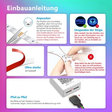 Світлодіодна стрічка 30м, зміна кольору світлодіодної стрічки Bluetooth RGB Світлодіодний світловий ланцюжок 30М з управлінням дод