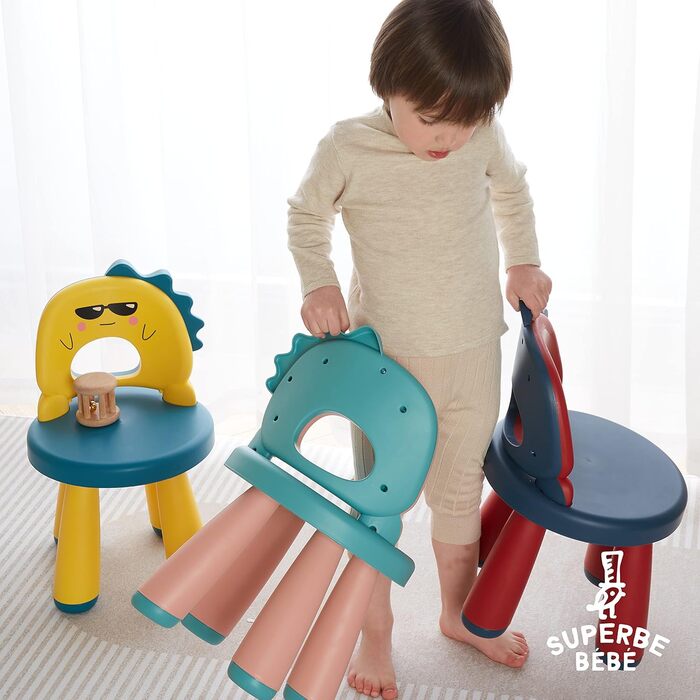 Дитячий стілець із пластику - Дитячий табурет - Зручний Легкий і міцний - Підходить для дітей від 2 до 6 років - Легко миється - Е