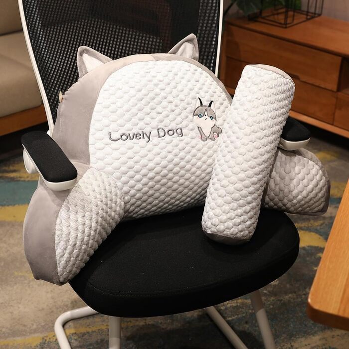 Подушка для спини Chillwave, подушка для спини Mivoza, подушка Chill Wave, трикутна подушка Chillwave у формі крижаної квасолі, трикутна подушка Chillwave у формі крижаної квасолі (Сіра, XL (70 x 50 x 25 см)) XL (70 x 50 x 25 см) Сірий