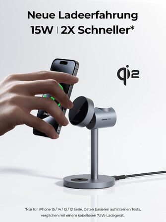 Зарядна станція AMEGAT для Apple Watch та iPhone, бездротовий зарядний пристрій MagSafe 3 в 1 15 Вт, включаючи 30 Вт зарядний прис