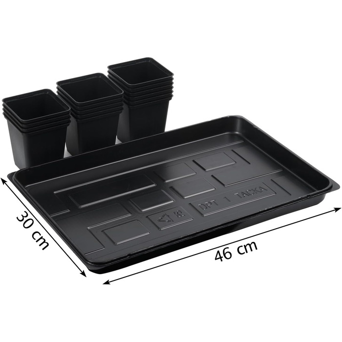 Горщики для розсади Tymar 15 шт. з блюдцями, квітковий горщик з лотками для посадки, з лотком, лотки для перенесення (горщики для розсади 9x9 блюдця, 5 шт.) 5 горщиків для розсади 9x9 блюдця