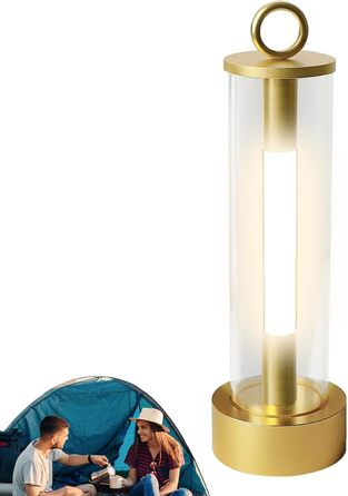 Ліхтар для кемпінгу, 3 режими, підвісний світлодіодний ліхтар, 2000 мАг, акумуляторний, заряджається від USB, портативний ліхтар для кемпінгу до 18 годин, для дому, спальні, активного відпочинку на природі, походів, скелелазіння, золотий