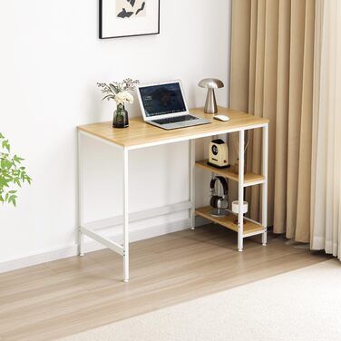 Стіл Garvis 100x50 см (з 2 відділеннями для зберігання) Ігровий стіл з полицею Комп&39ютерний стіл з МДФ для домашнього офісу (дуб) Дуб 100 x 50 см