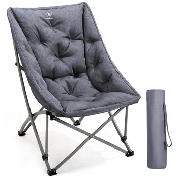 Розкішний складний кемпінговий стілець EVER ADVANCED, м&39який 6 см, вантажопідйомність 150 кг, невеликий розмір у упаковці, надзвичайно висока спинка, портативний складний стілець для кемпінгу, саду, балкону, пікніка, використання в приміщенні