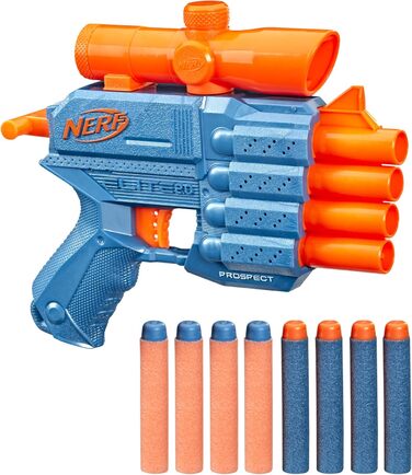 Бластер NERF Elite 2.0 Commander RD-6, 12 дротиків, обертовий барабан на 6 дротиків, вставні рейки Tactical Rail, точки кріплення, різнокольоровий, 6,7 х 36,2 х 24,1 см, для хлопчиків та дівчаток