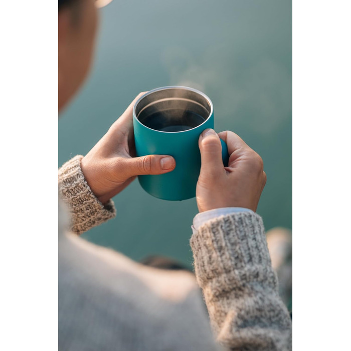 Кемпінгова кружка MiiR, вакуумна ізоляція, бризкозахищена, розсувна кришка, що щільно прилягає, конструкція з нержавіючої сталі, колір Coastal Teal, 340 мл (12 унцій)