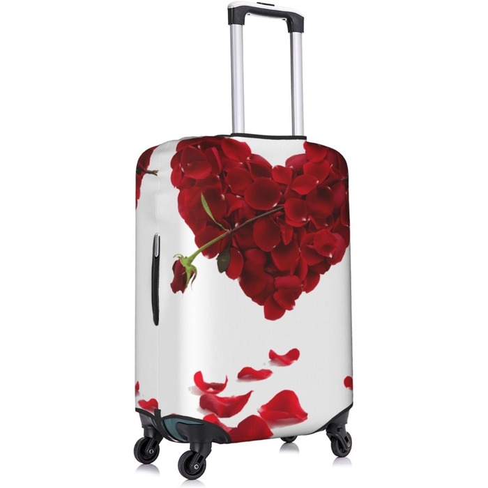 Чохол для валізи JCAKES у формі серця з квітковим візерунком, захисний чохол, захист багажу, можливість персоналізації, білий, розмір 90
