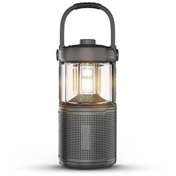 Ліхтар-динамік Felix 2 - Надихаючий Bluetooth-динамік зі світлом, Вуличний динамік, Світлодіодний вуличний ліхтар, Ліхтар для кемпінгу, Вуличний Bluetooth-динамік для пригод, Чорний