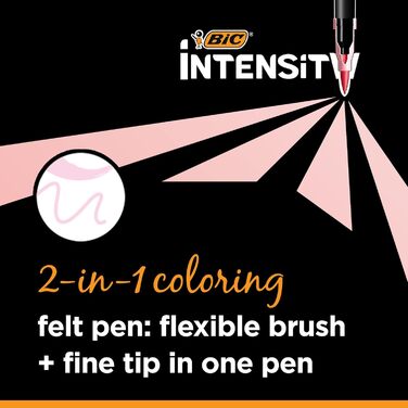 Подвійні фломастери BIC Intensity, упаковка з 6 шт. , різноманітні пастельні фломастери для розмальовок і наборів для активності дорослих