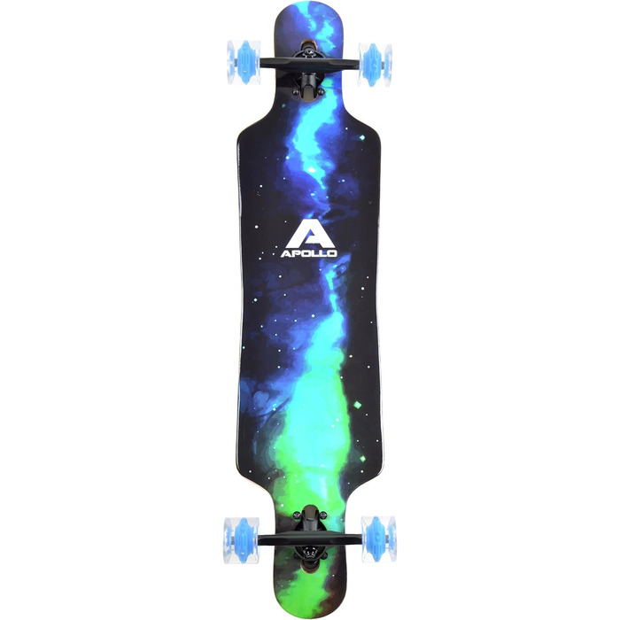 Лонгборд Apollo Galaxy Twin Tip drop-through freeride cruiser високошвидкісні ABEC-9 бамбук + fiberglass повний компліт 42" для фрірайду карвінгу трюків оригінал Німеччина 2025