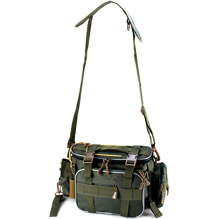 Рибальський рюкзак, сумка для риболовлі, сумка для зберігання рибальських снастей, сумки для рибальських снастей, сумка для рибальського спорядження для морської та прісноводної риболовлі (армійський зелений)