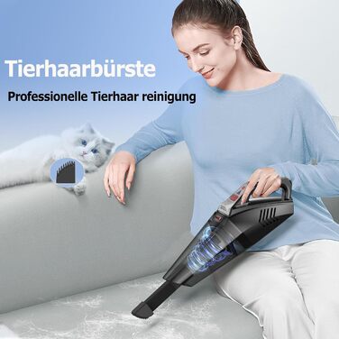 Акумулятор для ручного пилососа Hihhy, акумуляторний ручний пилосос 12000Pa зі світлодіодним світлом, портативний міні-пилосос з ш