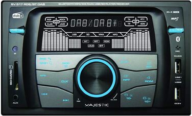 Автомагнітола FM-стерео DAB Bluetooth, подвійний DIN, USB/SD/AUX-IN, USB-зарядний пристрій, 180 Вт (45x4 канали), чорний, 517 RDS BT DAB