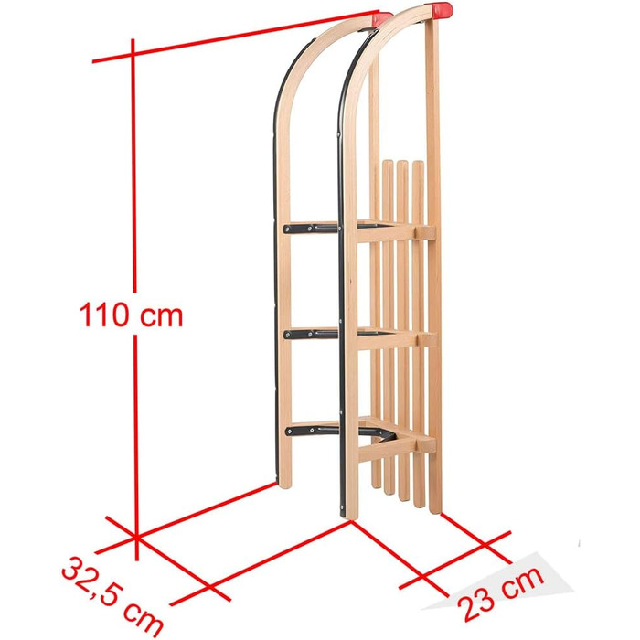 Дерев'яні санки 110 см санки для снігу спинка санок тягнеться мотузкою спинка (стандартні санки 110 см зі спинкою сидіння)