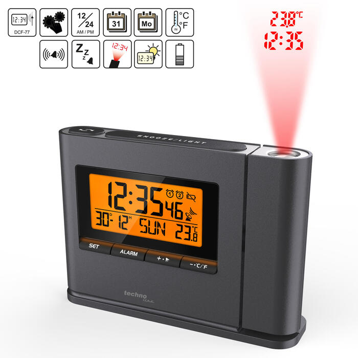 Годинник проекційний Technoline WT519 Anthracite (WT519)