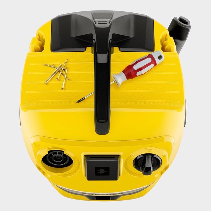 Пилосос для сухого та вологого прибирання Krcher WD 4 P V-20/5/22, пластиковий контейнер, жовтий кабель 5 м, всмоктувальний шланг