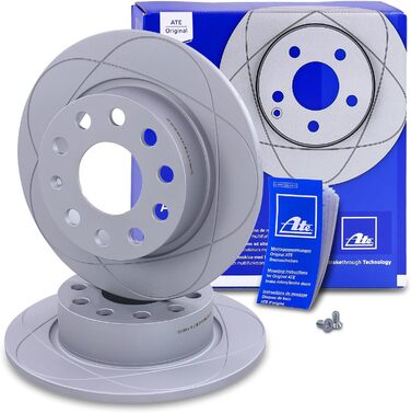 Комплект задніх гальмівних дисків ATE PowerDisc (2 шт.), вентильовані, Ø253 мм