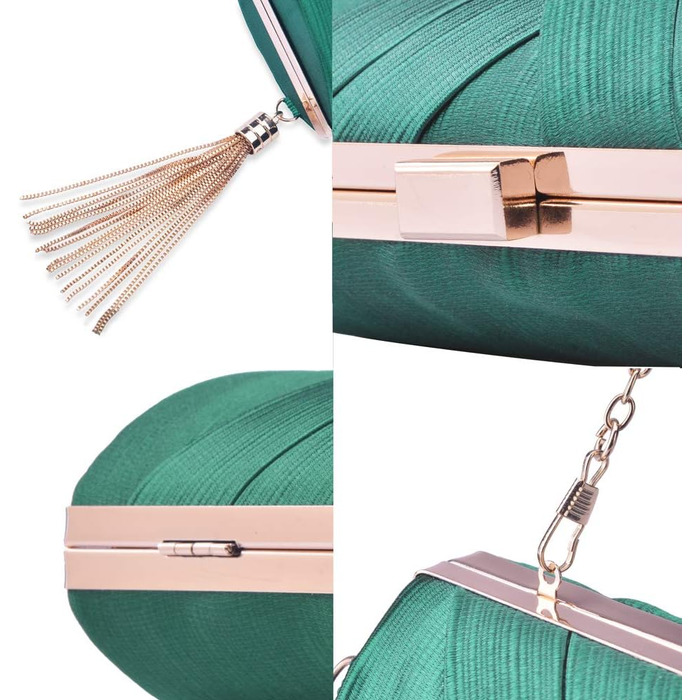 Вечірнє клатч-гаманець, дизайнерська сумочка для вечірок, темно-зелений елегантний клатч з пензликом