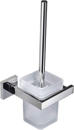 Туалетна щітка і тримач Настінний щіткотримач, хром, туалетний набір Набір туалетних щіток з нержавіючої сталі 304 і матового скла для ванної кімнати