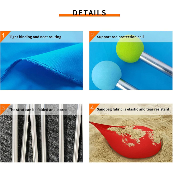 Пляжний намет, сонцезахисний тент із захистом від сонця, тент від сонця, сонячне вітрило для кемпінгу, портативний сімейний пляжний намет, сонцезахисний пляжний тент з піщаними анкерами, алюмінієві стійки, сумка для перенесення, синій