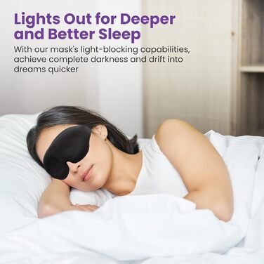 Маска для сну Sleep Connection 3D, 100 світлонепроникний шовк, маска для сну з глибокою очницею, захист вій, маска для сну, преміа