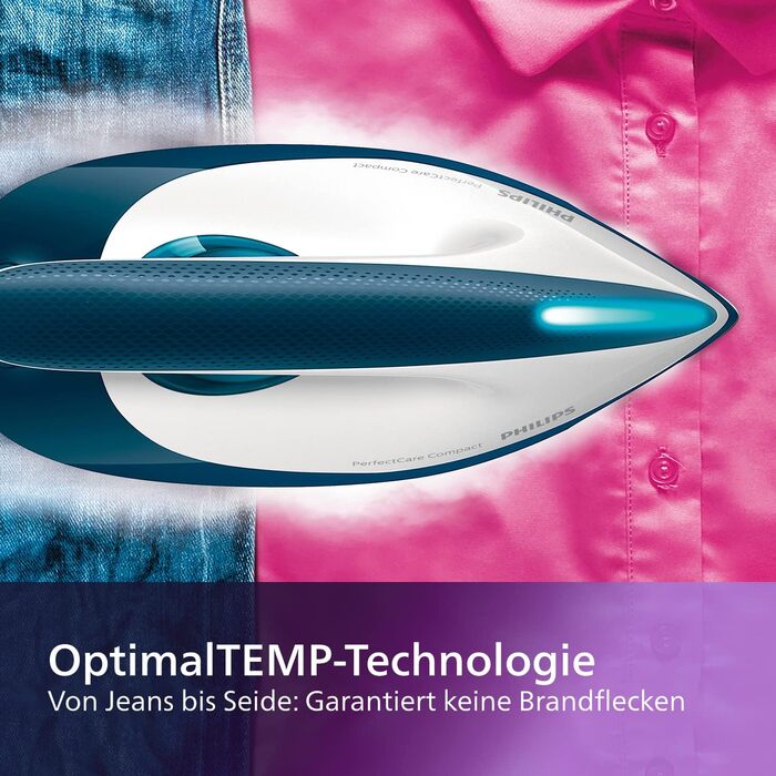 Парова прасувальна станція Philips PerfectCare Compact - тиск насоса 6,5 бар, подача пари до 400 г, резервуар для води 1,5 л, техн