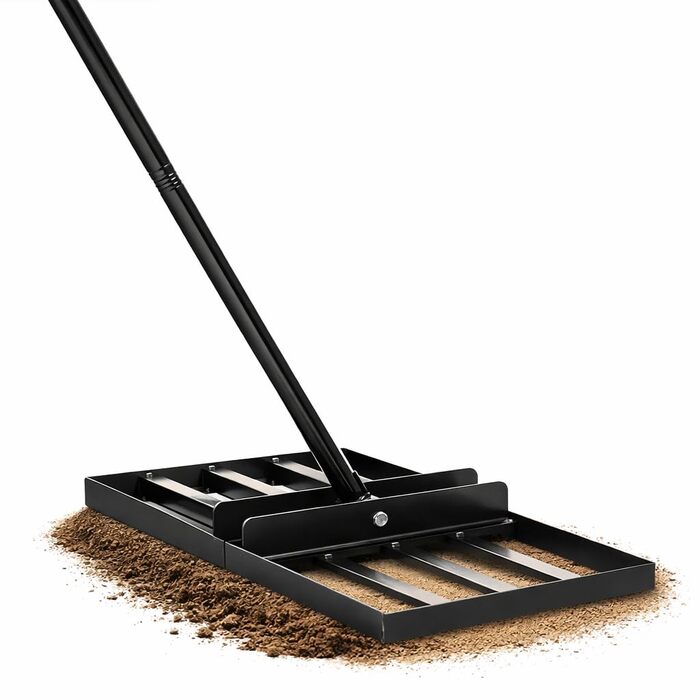 Вирівнювач газону Rasen Rakel 75 x 25 см, сталевий, з ручкою 170 см - інструмент для планування та вирівнювання газонів у саду