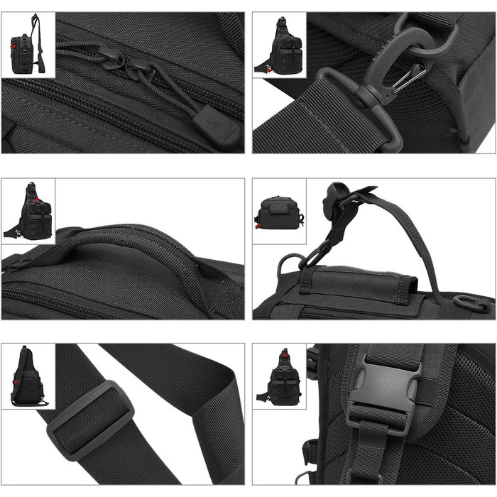 Тактична нагрудна сумка HUNTVP Військова сумка через плече Водонепроникний рюкзак через плече Багатофункціональна сумка для риболовлі Спорт Кемпінг Велоспорт на природі