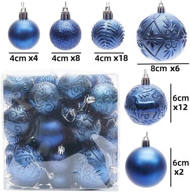 Набір з 50 різдвяних кульок сині YUANHUYUOU