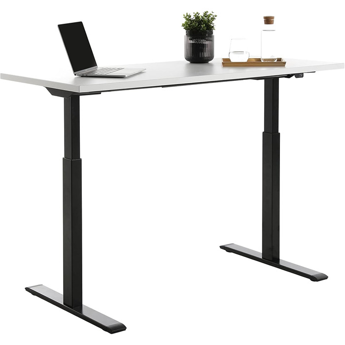 Регульований по висоті письмовий стіл Topstar E-Table, дерево, 140x60 см, чорний/білий, сучасний стиль