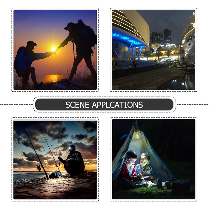 Сонячний світлодіодний багатофункціональний портативний ліхтар для кемпінгу PACKOVE з міцним корпусом, акумуляторний USB, для нічної риболовлі та використання на свіжому повітрі, випадковий колір